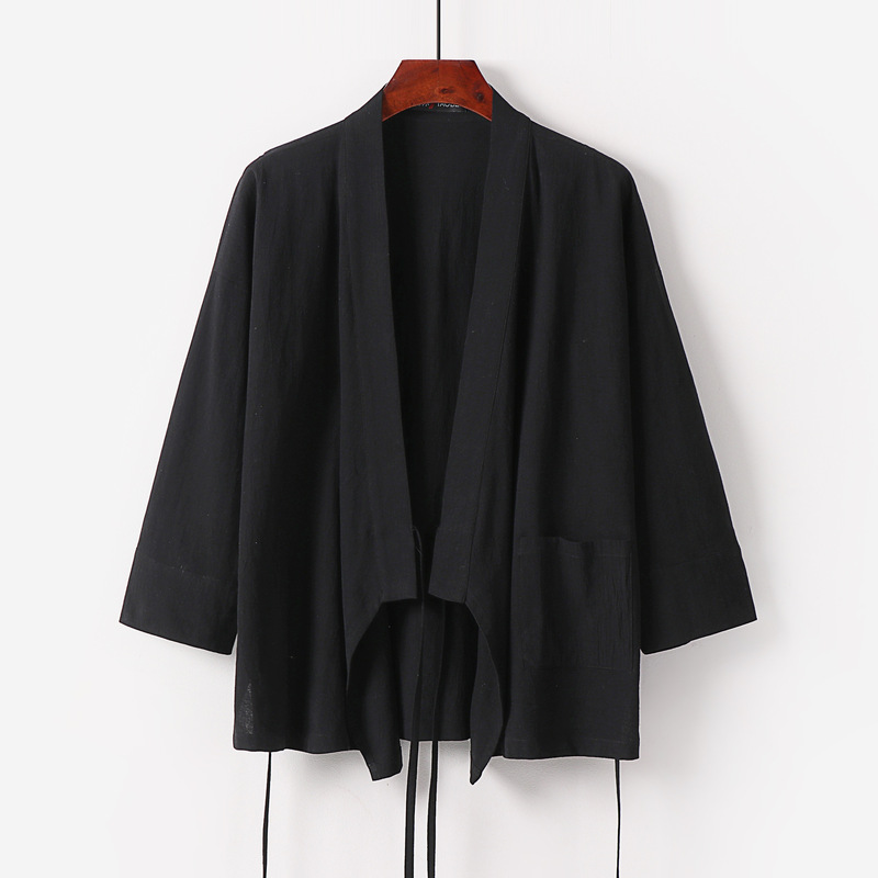 Summer New Foreign Trade Cross-Border Cotton and Linen Men's Clothing Hanfu Chinese-Style Shirt Retro Large Size Men's Cotton and Linen Tang Suit
