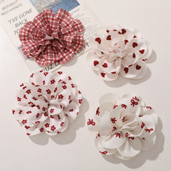 在逃公主甜美小清新布藝山茶花DIY手工髮飾頭飾服裝輔料配件批發