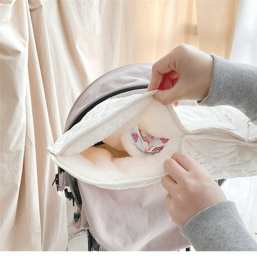 ins Korean baby stroller warm gloves stroller handle windproof handlebar cover with mobile phone pocket