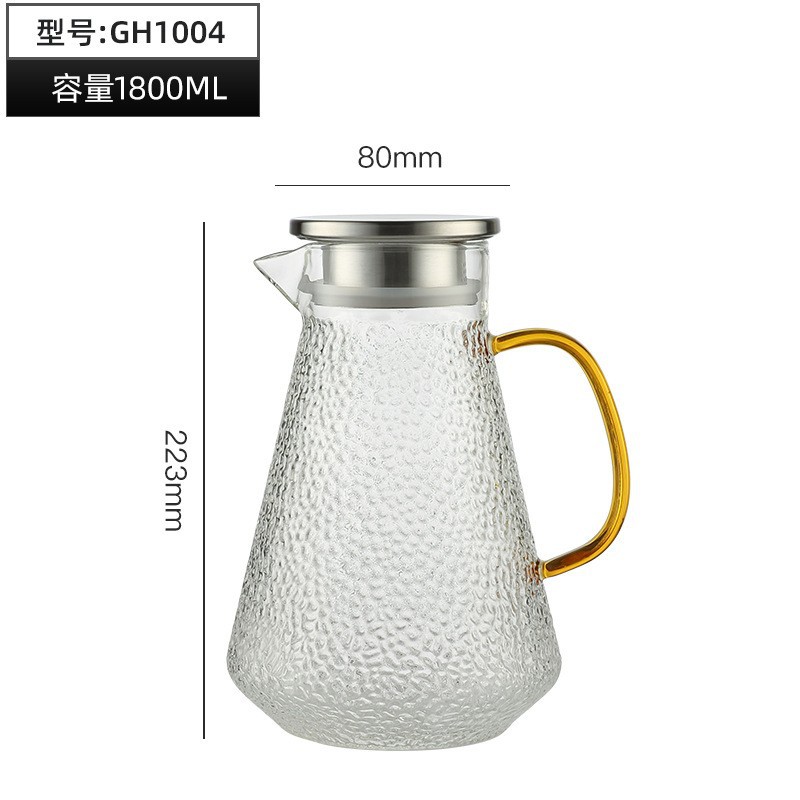 martillo japonés de alto boro tetera de vidrio tetera de té resistente al calor tetera de agua fría de gran capacidad tetera de jugo tetera de té doméstica