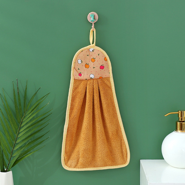 Coral velvet hand towel hanging style kitchen thickened cleaning…