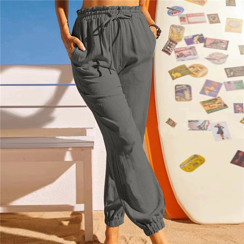 Pantalones De Jogger Largos De Color Liso Informales Para Mujer display picture 5