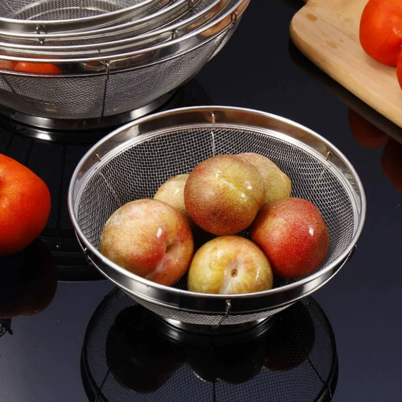 Заводская усиленная зашифрованная корзина для кунжута, корзина для мытья овощей, корзина из сетки из нержавеющей стали, утолщенная сливная корзина для мытья фруктов, корзина для мытья армированного риса.