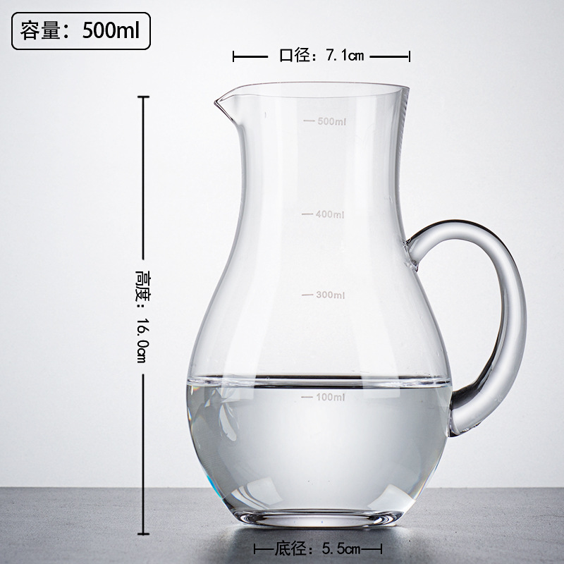 Divisor de vino blanco de vidrio grueso, jarra de vino, olla pequeña para uso doméstico, vino extranjero, vino tinto, decantador de vino, 500ml