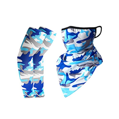 Summer outdoor cycling ice silk ear-hanging triangle scarf for men and women, sunshade, wind protection, fishing sports sunscreen mask, ice silk sleeves