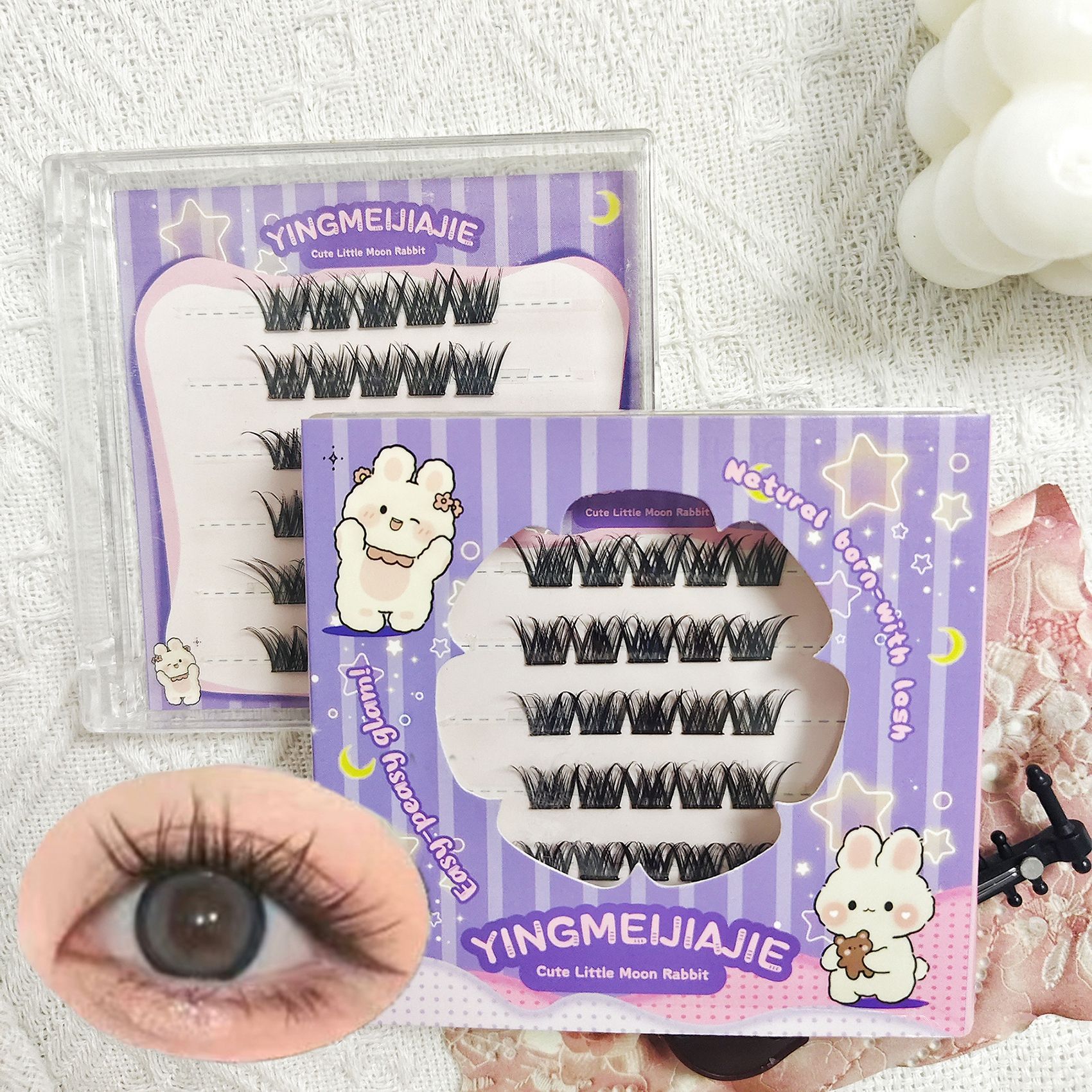 Transfronterizos falsas pestañas caja de regalo empaque pequeño seis filas YF24 apariencia natural deformación gruesa nueva pestañas falsas sin pegamento