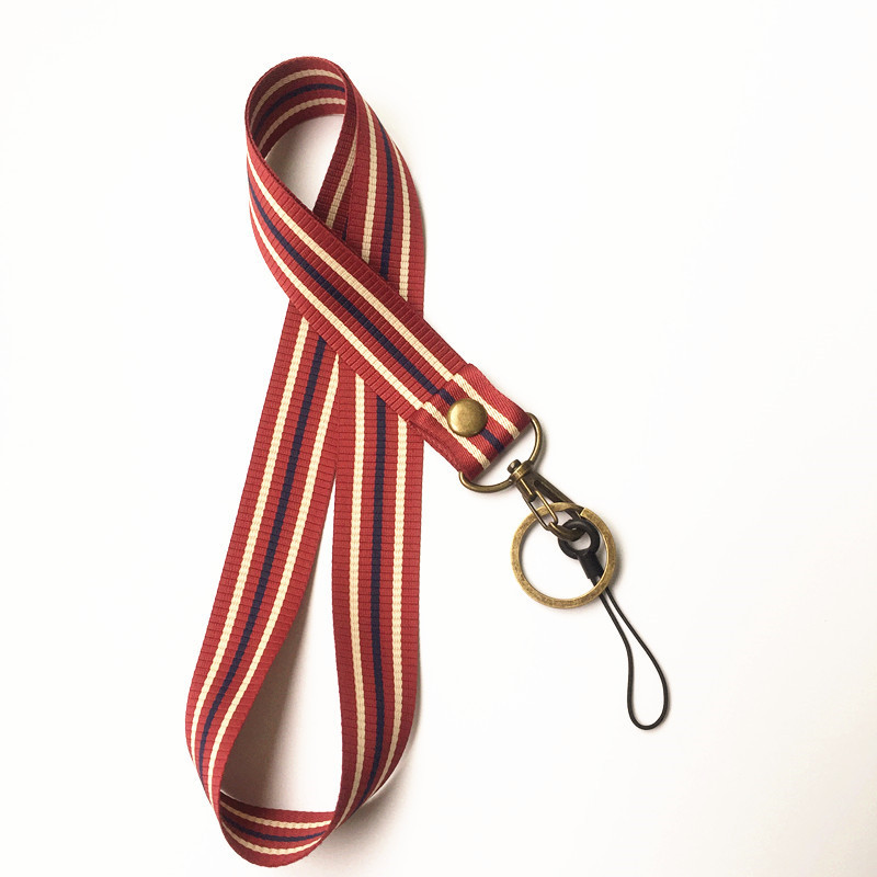버건디 수직 패턴 넓은 실크 청동 매달려 버클 긴 로프