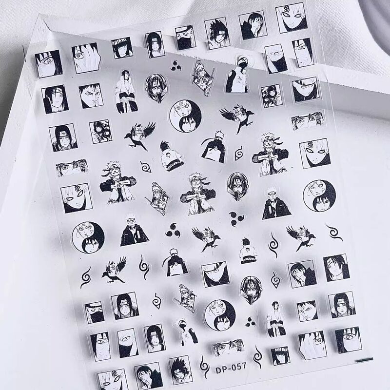 Anime Nail Art Stickers Embossed Naruto Pattern Nail Art Stickers Men's Cp Co-Branded Series Decorative Stickers