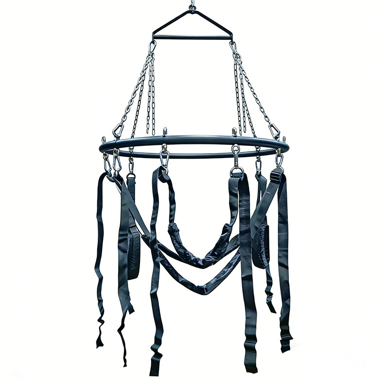 SM Couples Swing Chair with Metal Tripod and Leather Seat for Adult Bondage Play — detail image 32