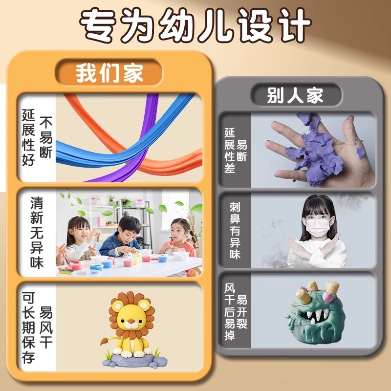 デリ子供用超軽量粘土無毒幼稚園粘土色泥手作りおもちゃ食品グレード 24 色粘土|undefined