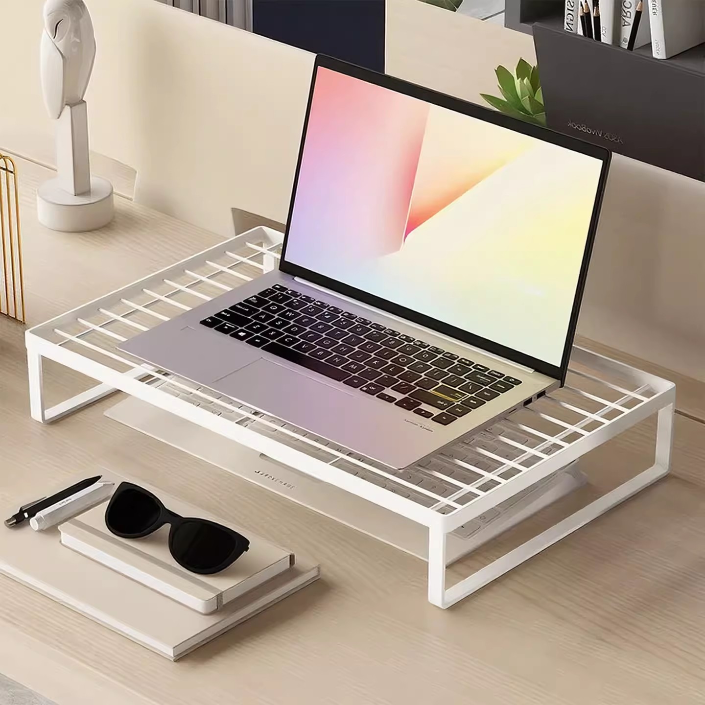 Cooling Grill Laptop Stand Desktop Elevated Rack Computer Monitor Bracket Gaming Notebook Storage Rack