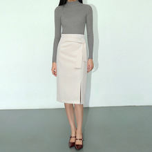 半身裙子女设计感小众显瘦一步裙春秋季2025新款工作群开叉包臀裙