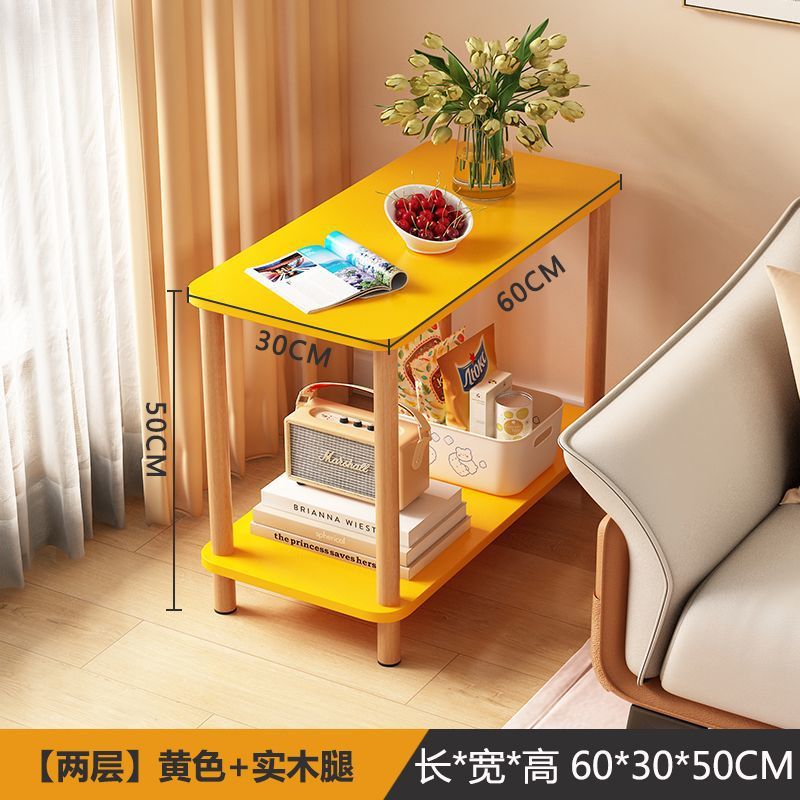 Sofá de mesa de té sala de estar pequeño gabinete de mesa de cabecera móvil gabinete de mesa lateral simple alquiler de mesa cuadrada