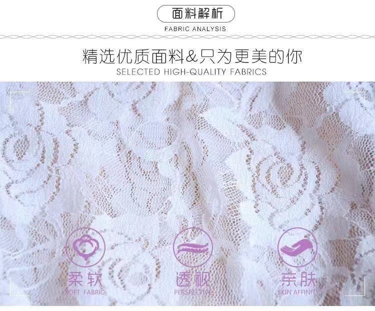 Bridal Lace Lingerie Set with Sheer Mesh Detail and Thigh-High Stockings — detail image 8