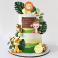 16件/套动物森林系列蛋糕装饰泡沫球男孩生日蛋糕插件