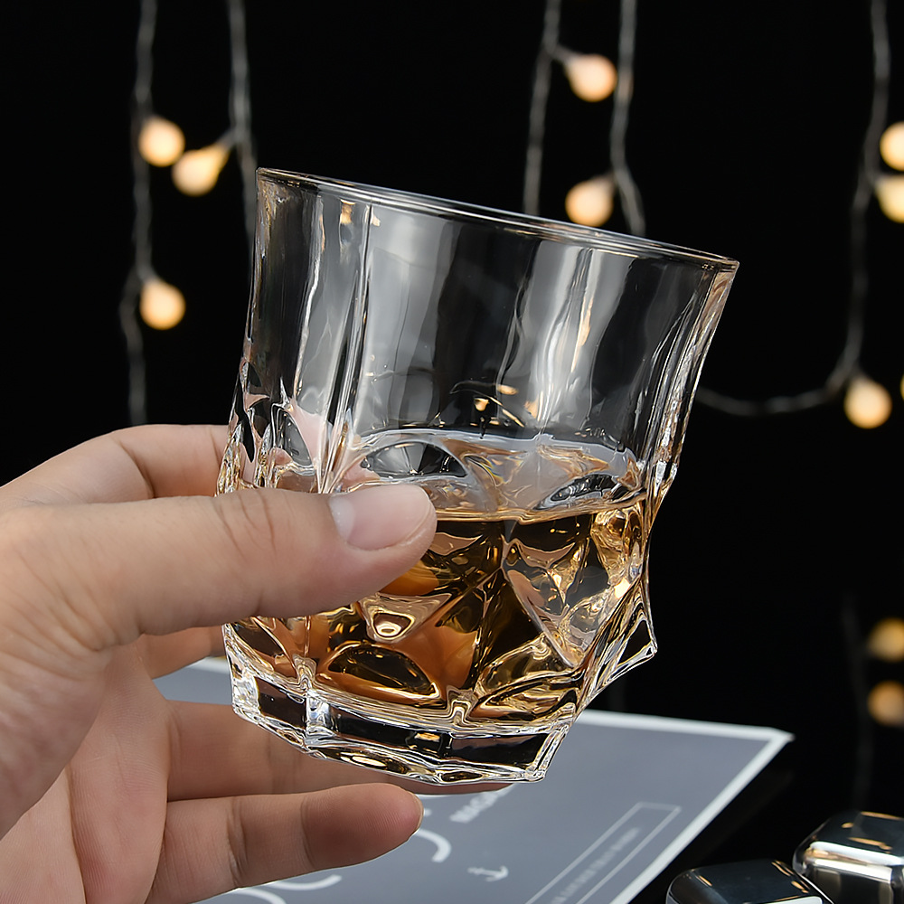 祥兴金像品牌欧式威士忌喝酒杯 现代艺术玻璃酒杯 不规则酒吧酒杯