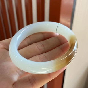 Jinyutang Xinjiang Exquisite Xinjiang Hetian Jade Sugar White Jade Bracelet Imperial Concubine Style Xinjiang Diversity