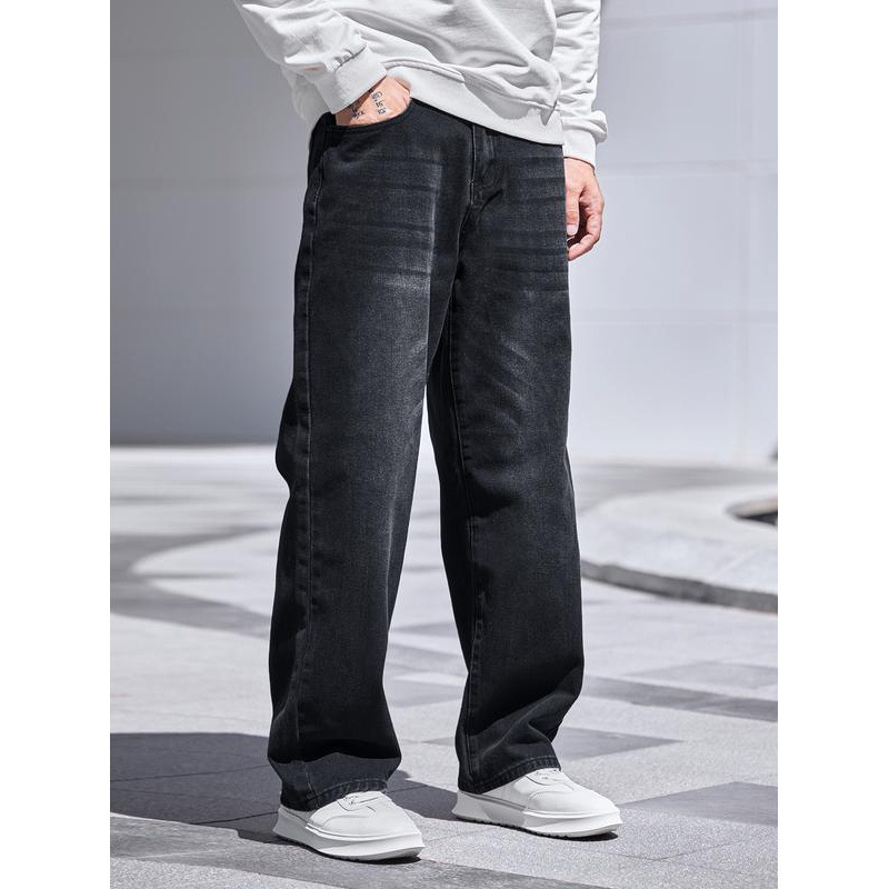 J 71401 Aliexpress Temu Cross-Border Autum Export High-Waisted Loose Jeans Straight-Leg Loose Style