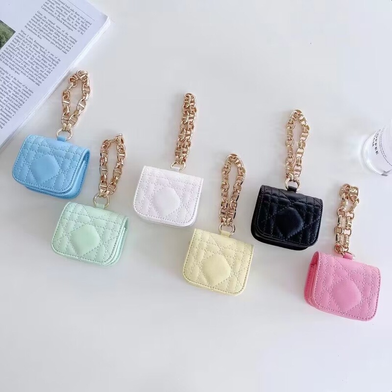 Suitable for Airpodspro Protective Case Pro2 Protective Case Apple Bluetooth Headphone Bag Third Generation European and American Fashion Quilted Pattern