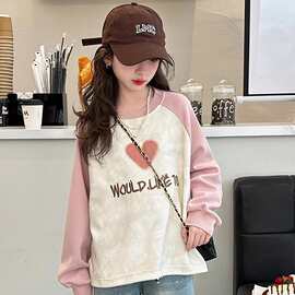 女童打底衫春秋款2025新款儿童洋气时髦上衣秋装大童韩系长袖t恤