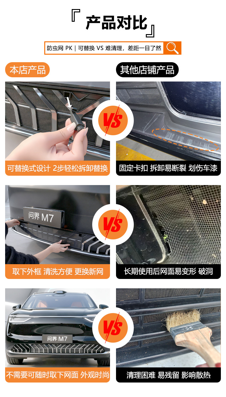 Suitable for 26 Wenjie M7 Insect-Proof Net Modification Buckle Mesh Dust-Proof Starry Sky Water Tank Special Accessories