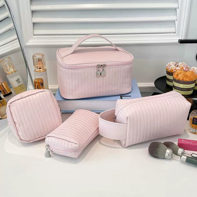 新款蛋糕化妆包pu皮大容量防水收纳包手提化妆品整理收纳袋批发