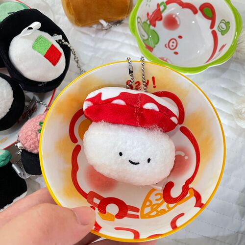 Caviar Sushi Keychain Couple School Bag Simple and Exquisite Pendant Creative Birthday Gift for Men and Women GJ149