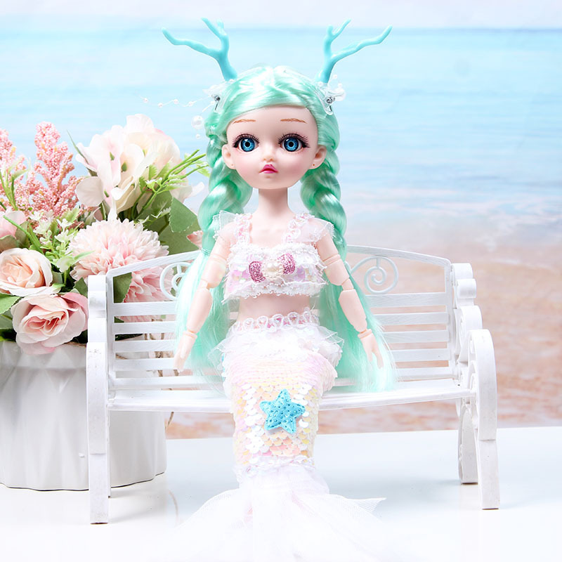 音乐娃娃外贸货源洋靓彩美人鱼娃娃换装公主恒潮迷糊芭比娃娃公仔