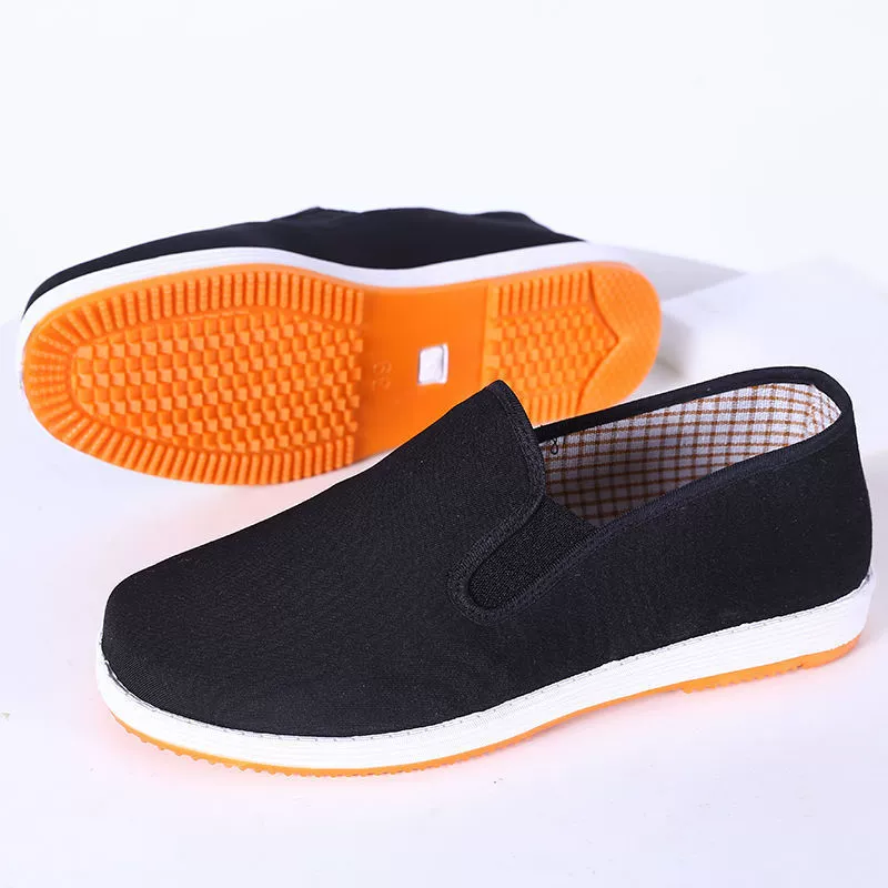 Мужская черная рабочая обувь Old Beijing, рабочая Тканевая обувь, мужская обувь, износостойкая повседневная обувь, Тканевая обувь, износостойкая нескользящая обувь для водителей