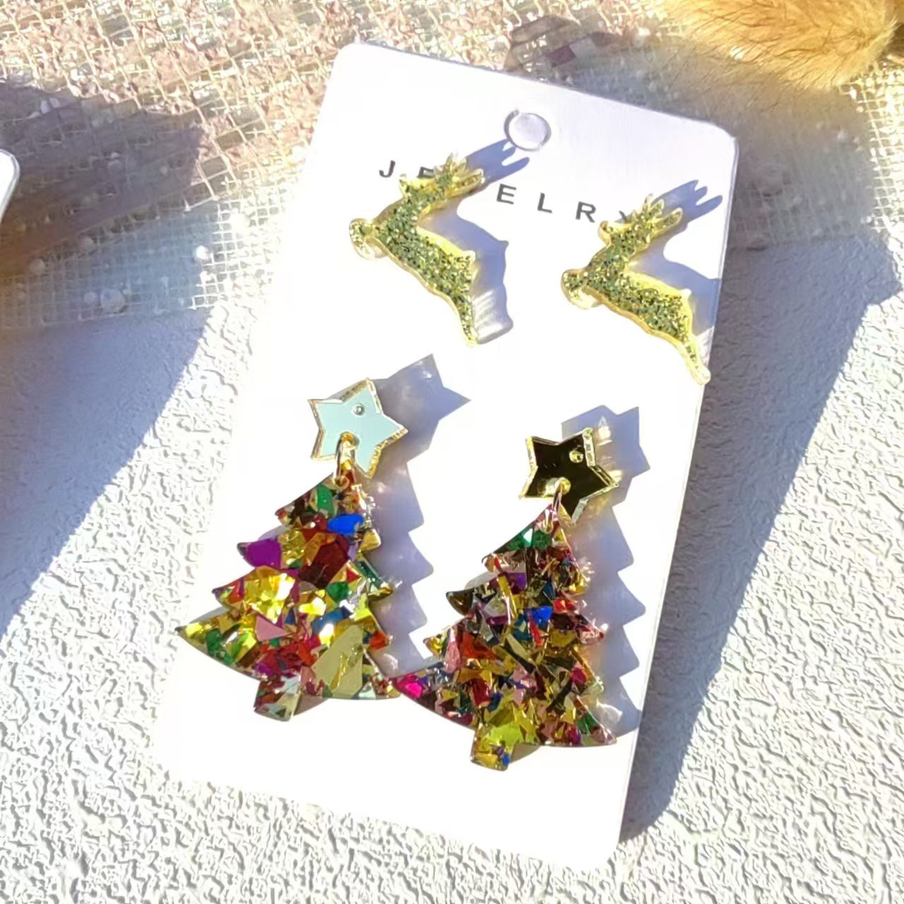 Christmas Tree Pattern 1 Set Casual Classic Style Christmas Tree Arylic Drop Earrings Ear Studs