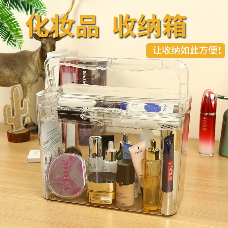 Прозрачный ящик для хранения косметики высокой четкости пылезащитный Настольный большой емкости Косметическая Помада шкатулка для драгоценностей портативный ящик для хранения