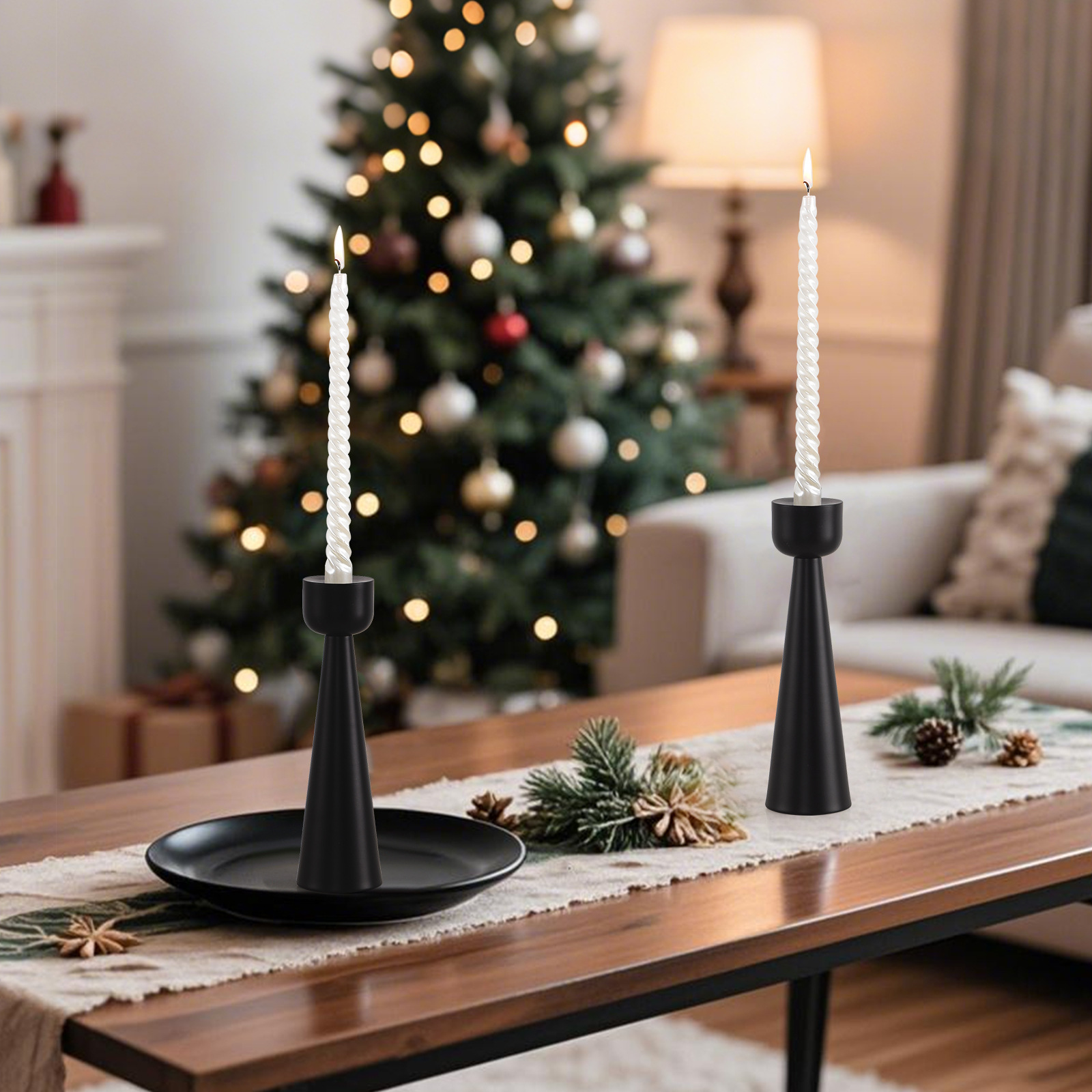 Candelabro de una sola cabeza de arte de hierro europeo transfronterizo Candelabro de una sola cabeza cónica Candelabro creativo Candelabro Decoración de la cena a la luz de las velas