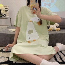 睡裙女款夏季2025新款薄款短袖女士睡衣宽松夏天大码连衣裙家居服