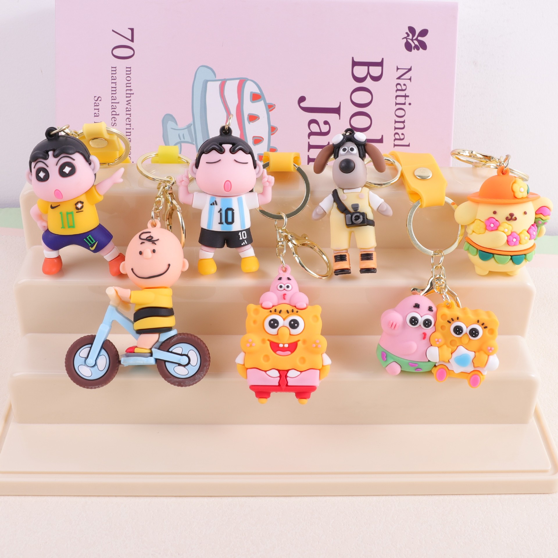 Sesame Street colgante muñeca joyería linda al por mayor de dibujos animados motocicleta colgante mochila pareja llavero llavero llavero