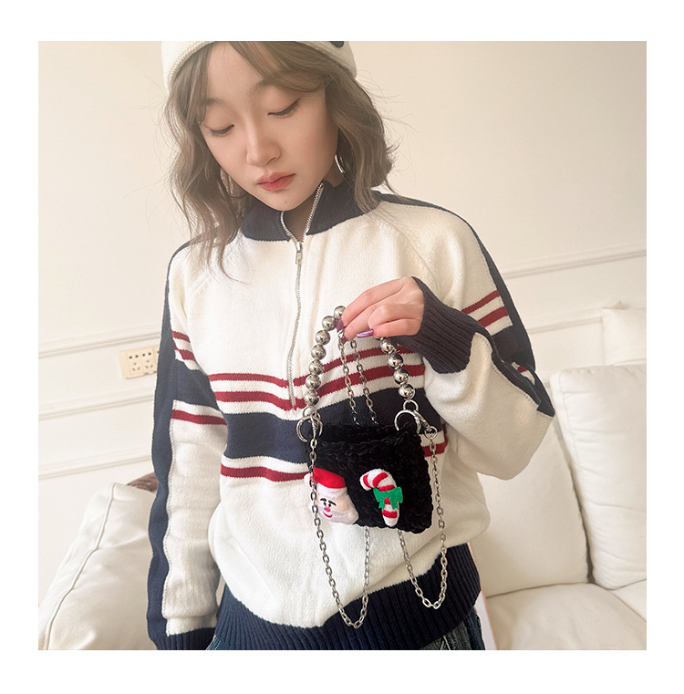 Bolsas de niños de comercio exterior cartoon lindas bolsas de mano con cuentas para niños y niñas otoño y invierno nuevas bolsas de acessorios para niñas de punto