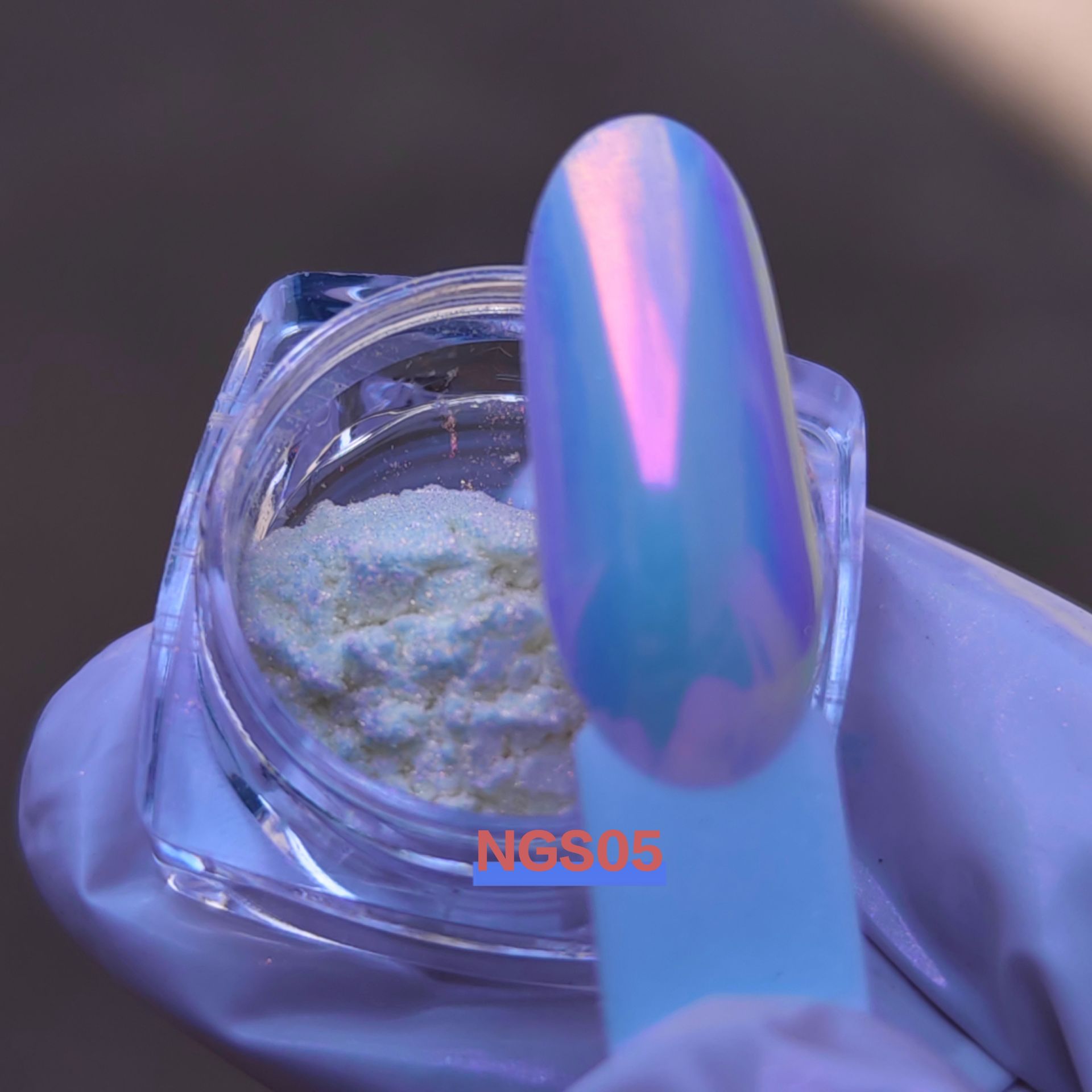 跨境批发新品高光幻穿戴美甲极光月光粉冰肌霓虹粉仙女粉0.2g