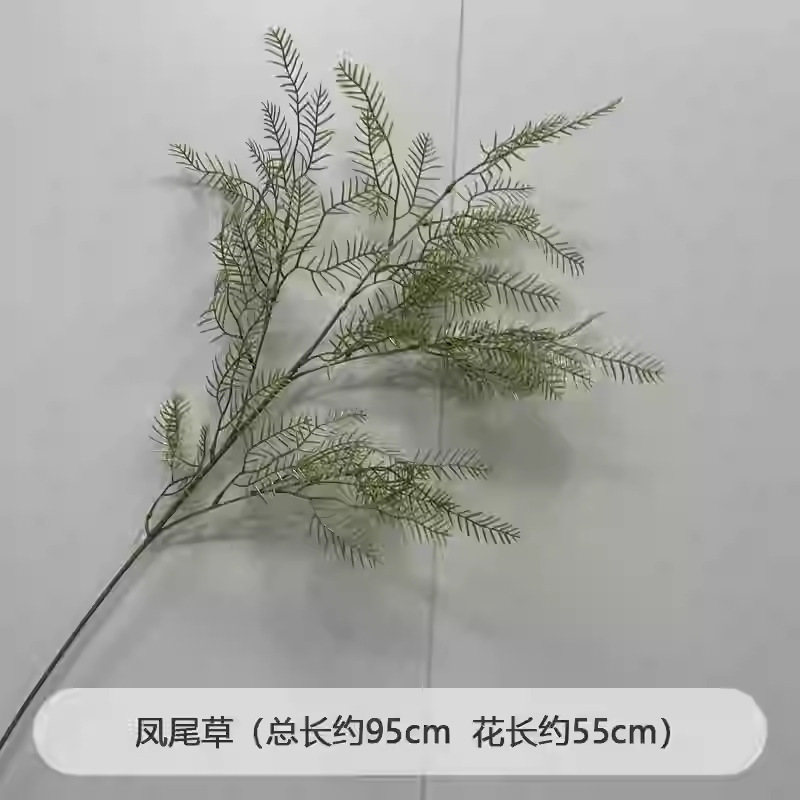 芦荀草绿植花龙须草假花白绿森系婚庆装饰自然风背景插花路引|undefined