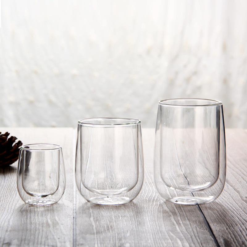 批量批發創意隔熱玻璃杯家用牛奶杯咖啡杯 辦公室茶杯 雙層玻璃杯