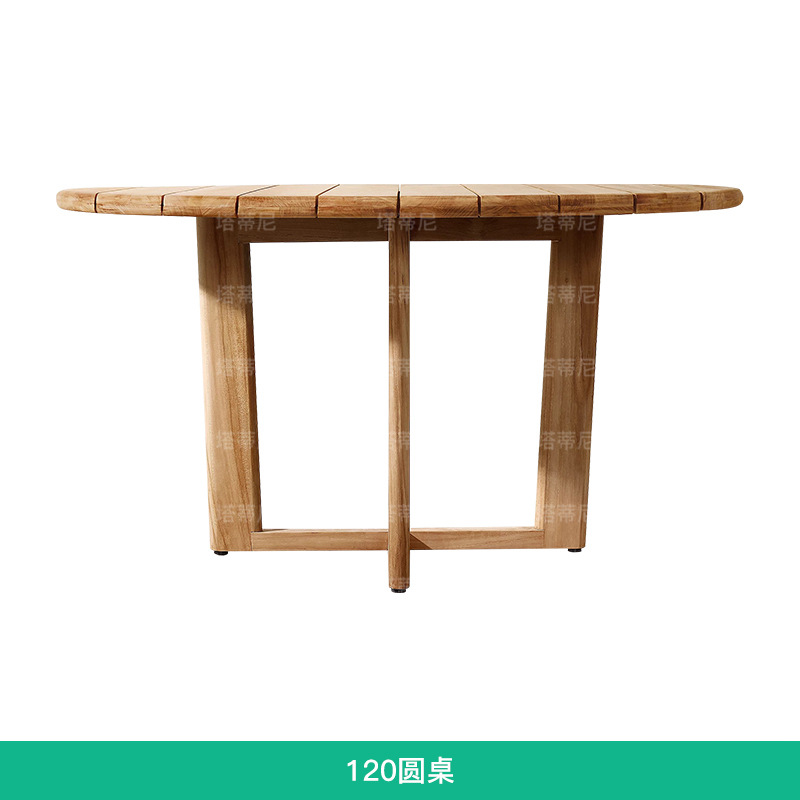 Mesas y sillas de exterior para ocio al aire libre, mesa larga de madera maciza para jardín, conjunto de mesa y sillas de teca impermeables para terraza de villa de alta gama. image 16