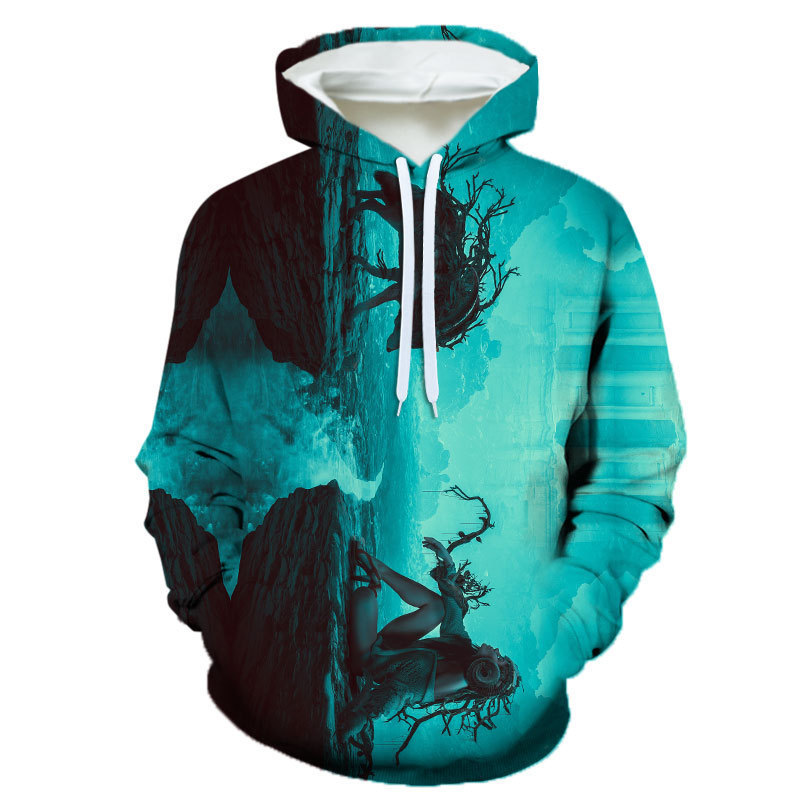 Manufacturer Wholesale Spring & Fall Snow Wolf 3D Digital Printing Fashion Sweatshirt Couple Loose Top Hoodie