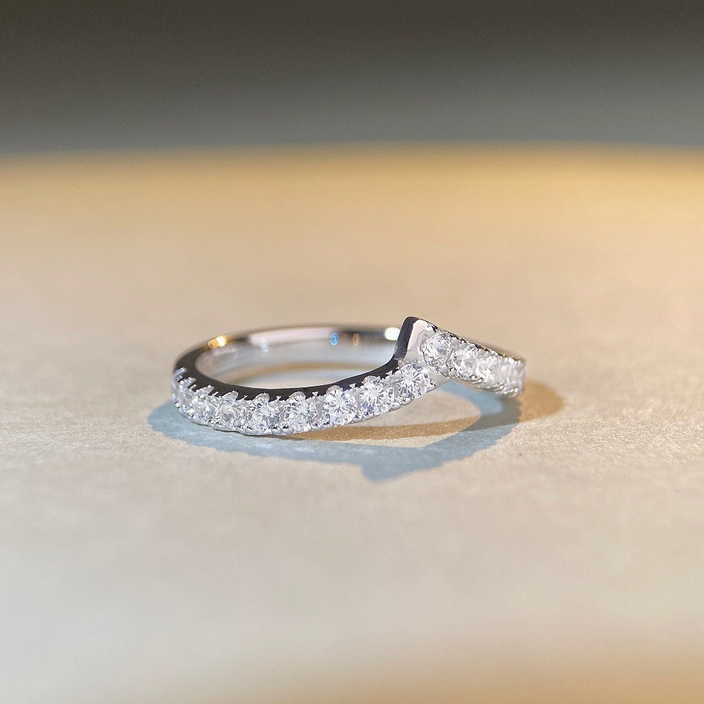 Simple Style Geometric Sterling Silver Inlay Zircon Rings 1 Piece