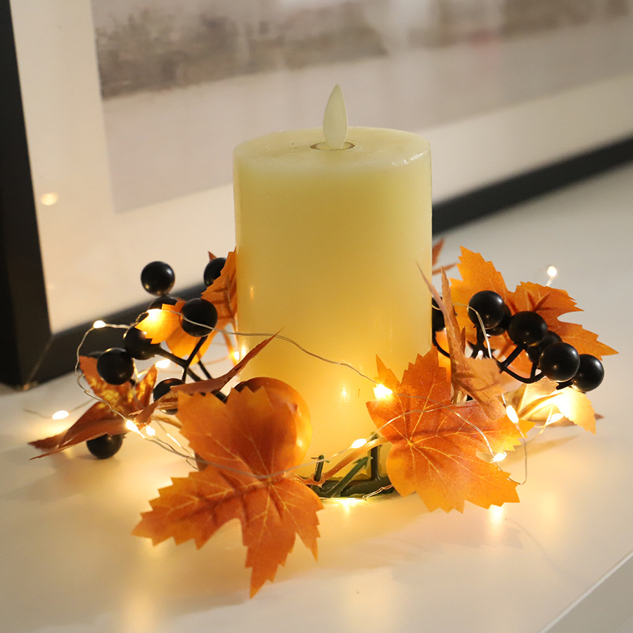 블루베리 메이플 리프 캔들 홀더(조명 1m 개 포함)