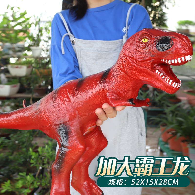 Modelo de dinosaurio de goma suave de gran tamaño para niños y niños, falciformes, brachiosaurios, triceratosaurios, juguetes de montaje