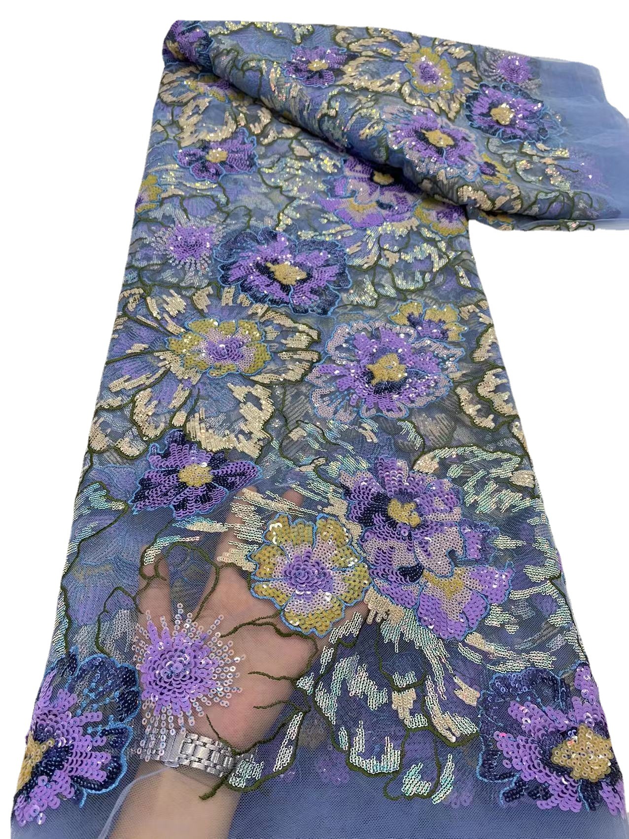 Lentejuelas encaje africano tul bordado Malla tela para la boda noche fiesta ropa lentejuelas encaje jx2659