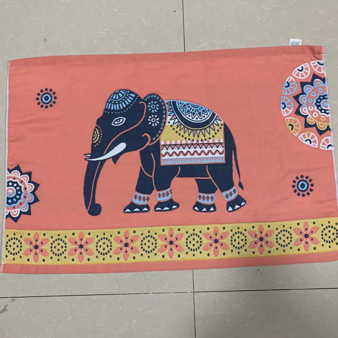 純棉8八層紗布枕巾大象刺繡布藝高檔枕巾加厚加大提花枕頭巾52*78