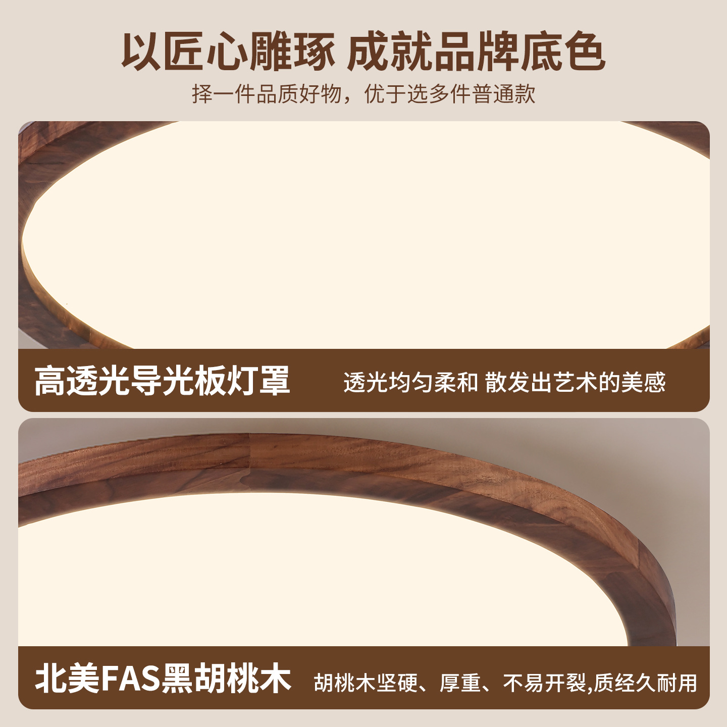 lámpara de techo del dormitorio medieval simple ultra delgada de nuez estilo retrógrado francés balcón de protección de ojos estudio principal lámpara de cama L263