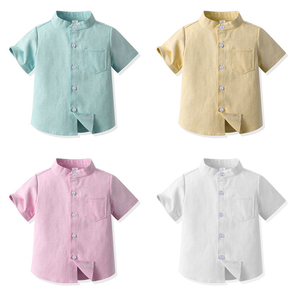 Casual de verano camisa infantil de mangas cortas collar de moda universidad de comercio exterior variedad de niños y niñas cardiganes niños
