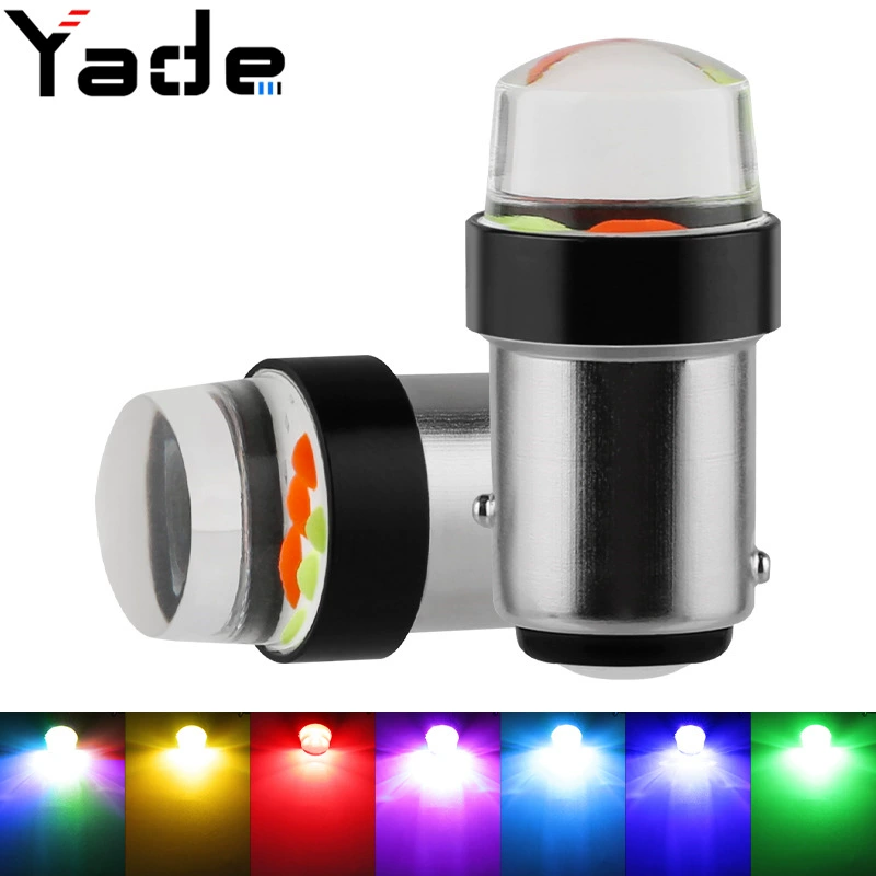 Yade мотоцикл светодиодный задний фонарь стоп-сигнал 1157 COB красочная вспышка RGB автомобиль подсветка Тормозная вспышка