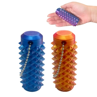 跨境新 Spiky Grippie Stim Keychain便携式指尖减压按摩钥匙链扣
