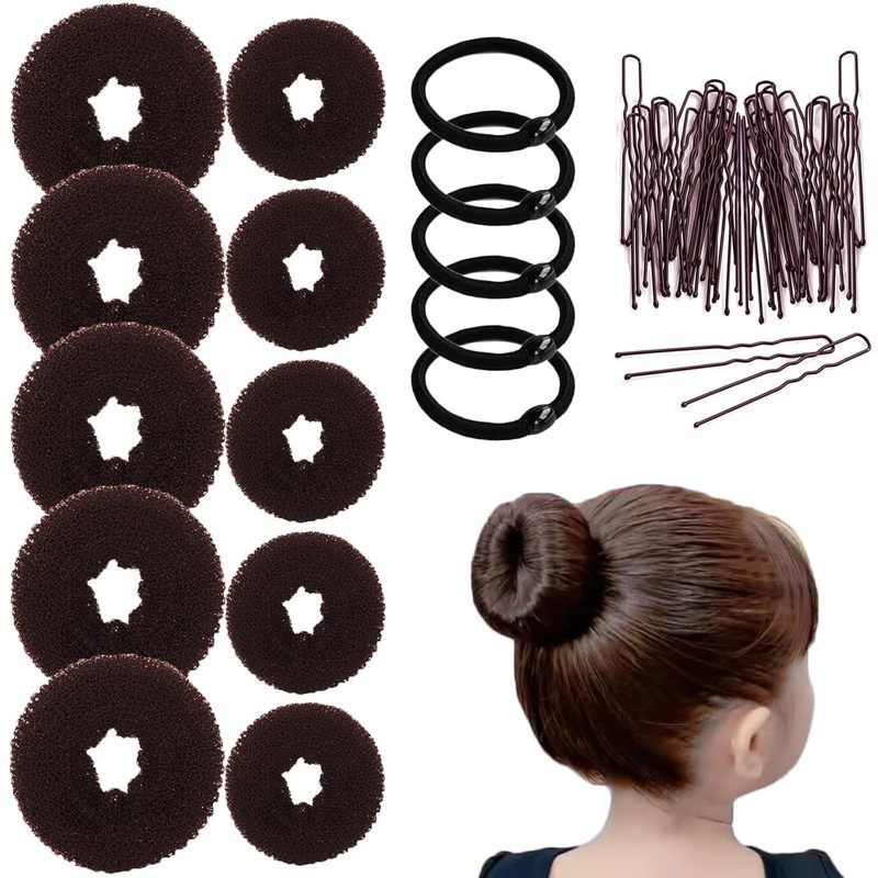 ヘア用品のヘアアイロンセットの髪の針の団子の頭のつぼみの髪の形の理髪道具|undefined